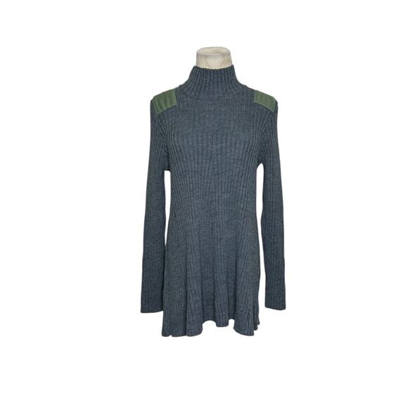 Yuumi Aria gray shoulder patch ribbed knit sweater size F - Small - Picture 14 of 16